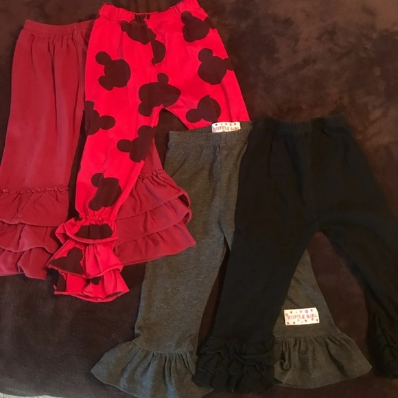 SOLD-Four Pair Girls 2T Ruffled Pants Bundle - Picture 1 of 1